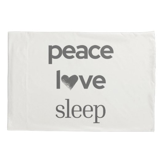Peace Love Sleep - Modern Cozy Reversible Set of 2 Kussensloop (Achterkant-Links)