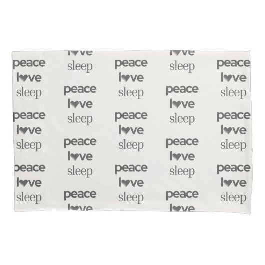 Peace Love Sleep - Modern Cozy Reversible Set of 2 Kussensloop (Voorkant-Links)