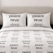 Peace Love Sleep - Modern Cozy Reversible Set of 2 Kussensloop