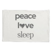 Peace Love Sleep - Modern Cozy Reversible Set of 2 Kussensloop (Achterkant-Links)