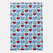 Peace Love SLP Speech Language Pathology Theedoek (Verticaal)