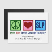 Peace Love SLP Voix Langue Pathologie Magnet
