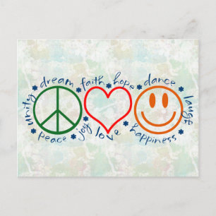 Peace Love Smile Briefkaart