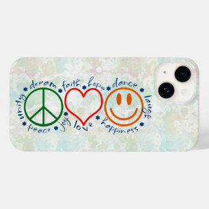 Peace Love Smile Case-Mate iPhone 14 Hoesje