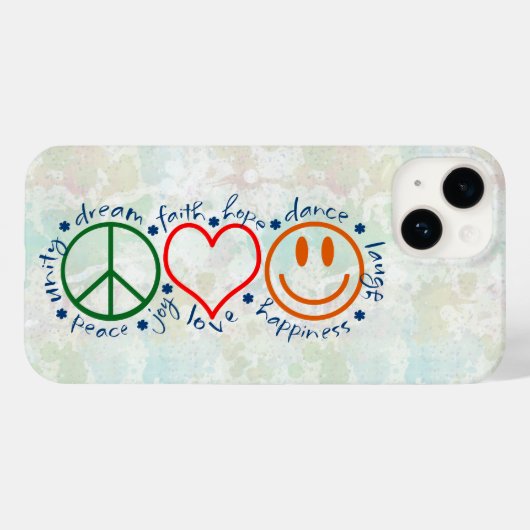 Peace Love Smile Case-Mate iPhone Case (Achterkant (horizontaal))