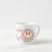Peace Love Smile Espresso Kop (Voorkant rechts)