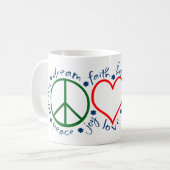 Peace Love Smile Koffiemok (Voorkant links)