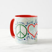 Peace Love Smile Mok (Voorkant links)