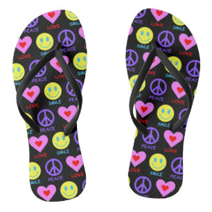 Peace Love Smile Patroon Teenslippers