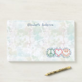 Peace Love Smile personaliseren | Groot Post-it® Notes (Op bureau)