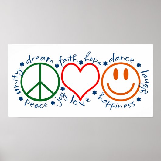 Peace Love Smile Poster (Voorkant)
