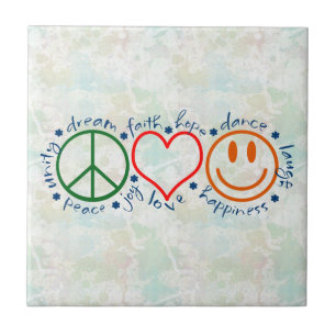 Peace Love Smile Tegeltje