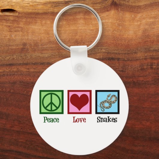 Peace Love Snakes Sleutelhanger (Voorkant)