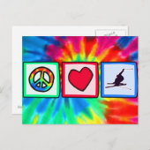 Peace, Love, Snow Skiing Briefkaart (Voorkant / Achterkant)
