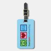 Peace Love Snowboarding Custom Snowboarder Bagagelabel (Voorkant verticaal)