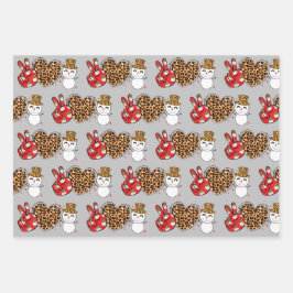 Peace Love Snowman Wrapping Paper Flat SET 3