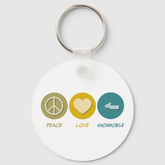 Peace Love Snowmobile Sleutelhanger (Voorkant)