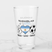 Peace Love Soccer Argentine Coupe de verre (Dos)