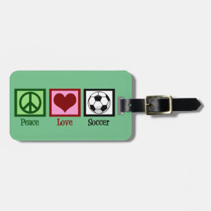 Peace Love Soccer Bagagelabel