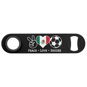 Peace Love Soccer Bar Key Speed Flessenopener