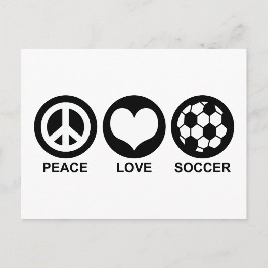 Peace Love Soccer Briefkaart (Voorkant)