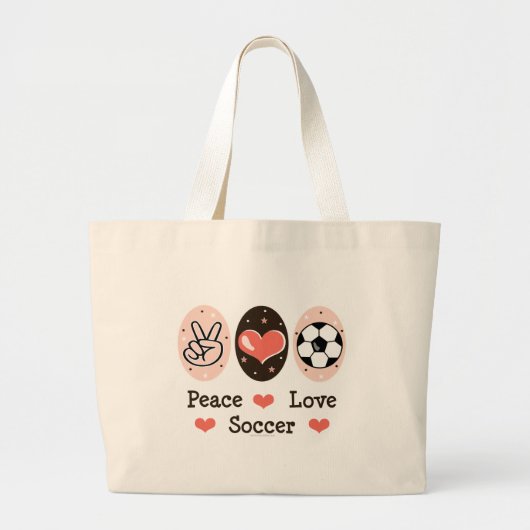Peace Love Soccer Canvas tas (Voorkant)