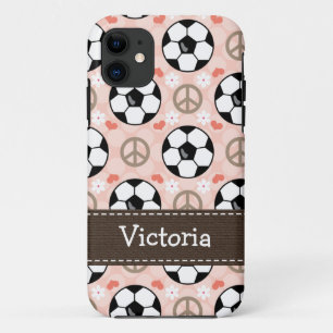 Peace Love Soccer iPhone 11 Hoesje