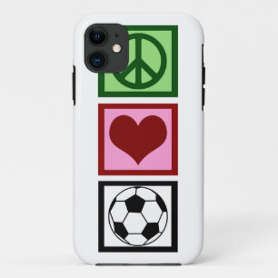 Peace Love Soccer iPhone 11 Hoesje