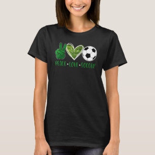 Peace Love Soccer Cute Design voor vrouwelijke tie T-shirt
