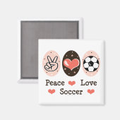 Peace Love Soccer Magnet (Recto/Verso)