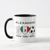 Peace Love Soccer Mug (Gauche)