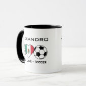 Peace Love Soccer Mug (Devant gauche)