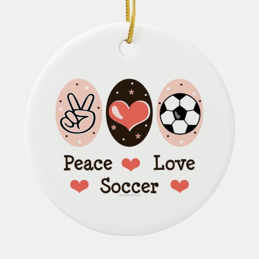 Peace Love Soccer Ornament (Voorkant)