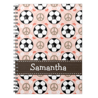 Peace Love Soccer Spiral notebook Journal Notitieboek