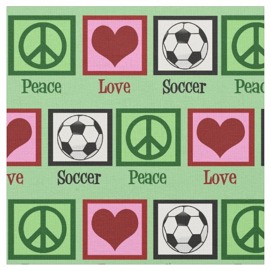Peace Love Soccer Stof (Close Up)