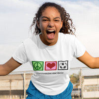 Peace Love Soccer Team Custom Futbol Player