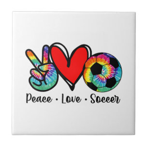 Peace Love Soccer Tie Dye Design Women Teen Girls Tegeltje