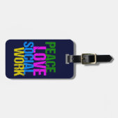 Peace Love Social Work Bagagelabel (Voorkant horizontaal)