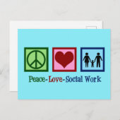 Peace Love Social Work Briefkaart (Voorkant / Achterkant)