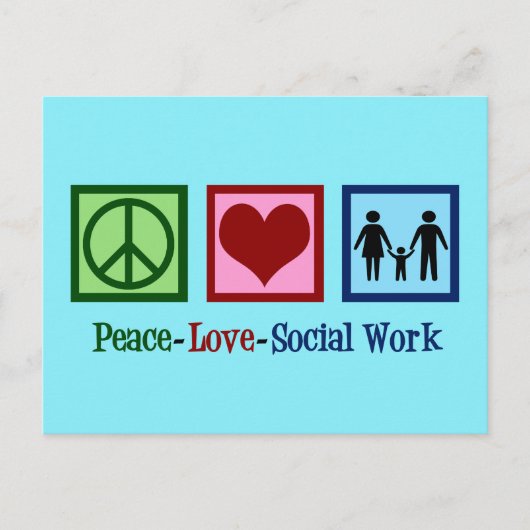 Peace Love Social Work Briefkaart (Voorkant)