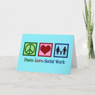 Peace Love Social Work Feestdagen Kaart
