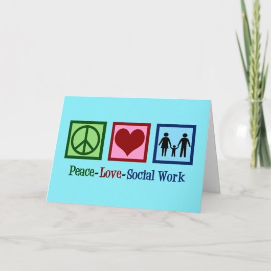 Peace Love Social Work Feestdagen Kaart (Voorkant)