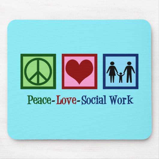Peace Love Social Work Muismat (Voorkant)