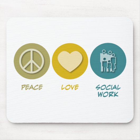 Peace Love Social Work Muismat (Voorkant)