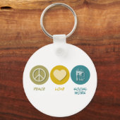 Peace Love Social Work Sleutelhanger (Voorkant)