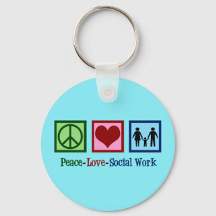 Peace Love Social Work Sleutelhanger