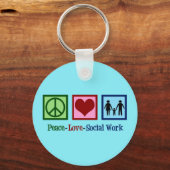 Peace Love Social Work Sleutelhanger (Voorkant)