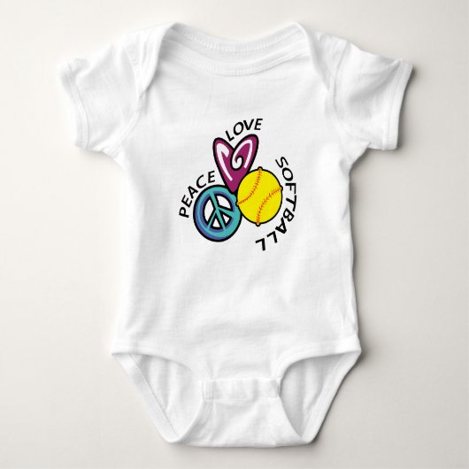 Peace Love Softball Romper (Voorkant)
