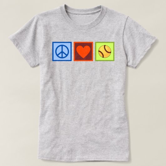 Peace Love Softball T-shirt (Design voorkant)