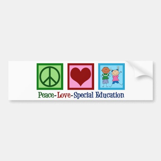 Peace Love Special Education Bumpersticker (Voorkant)